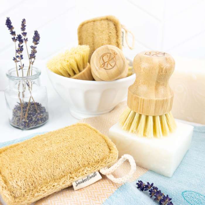 10 Stück Natürliche Luffa-Geschirrschwämme | 100% Biologisch Abbaubar & Kompostierbar | Vegane Küchenschwämme Ohne Plastik